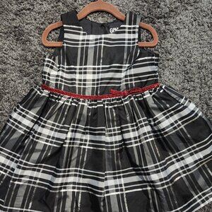 Black and white satin plaid dress